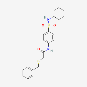 2-(benzylsulfanyl)-N-[4-(cyclohexylsulfamoyl)phenyl]acetamide