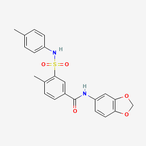 N-(1,3-benzodioxol-5-yl)-4-methyl-3-[(4-methylphenyl)sulfamoyl]benzamide