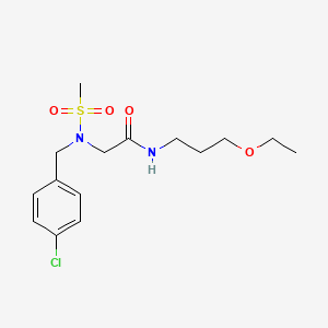 molecular formula C15H23ClN2O4S B5239090 2-{N-[(4-CHLOROPHENYL)METHYL]METHANESULFONAMIDO}-N-(3-ETHOXYPROPYL)ACETAMIDE 