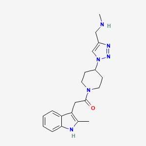 molecular formula C20H26N6O B5239127 N-methyl-1-(1-{1-[(2-methyl-1H-indol-3-yl)acetyl]-4-piperidinyl}-1H-1,2,3-triazol-4-yl)methanamine trifluoroacetate 