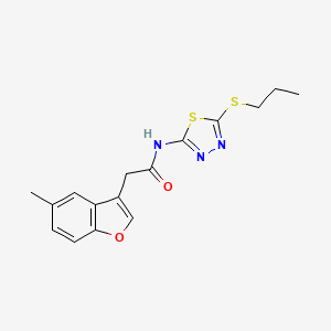 2-(5-methyl-1-benzofuran-3-yl)-N-[5-(propylsulfanyl)-1,3,4-thiadiazol-2-yl]acetamide