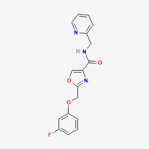 2-[(3-fluorophenoxy)methyl]-N-(2-pyridinylmethyl)-1,3-oxazole-4-carboxamide