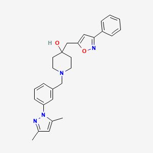 1-[3-(3,5-dimethyl-1H-pyrazol-1-yl)benzyl]-4-[(3-phenyl-5-isoxazolyl)methyl]-4-piperidinol