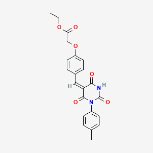 ethyl (4-{(E)-[1-(4-methylphenyl)-2,4,6-trioxotetrahydropyrimidin-5(2H)-ylidene]methyl}phenoxy)acetate