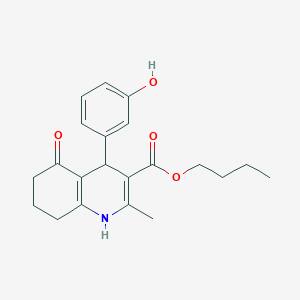 molecular formula C21H25NO4 B5239332 Butyl 4-(3-hydroxyphenyl)-2-methyl-5-oxo-1,4,5,6,7,8-hexahydroquinoline-3-carboxylate 