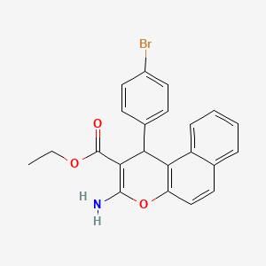 molecular formula C22H18BrNO3 B5239352 ethyl 3-amino-1-(4-bromophenyl)-1H-benzo[f]chromene-2-carboxylate 