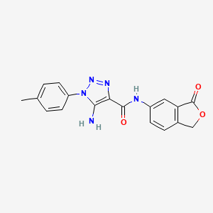 molecular formula C18H15N5O3 B5239353 5-amino-1-(4-methylphenyl)-N-(3-oxo-1,3-dihydro-2-benzofuran-5-yl)-1H-1,2,3-triazole-4-carboxamide 