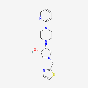 molecular formula C17H23N5OS B5239393 (3S,4S)-4-(4-pyridin-2-ylpiperazin-1-yl)-1-(1,3-thiazol-2-ylmethyl)pyrrolidin-3-ol 