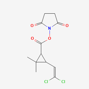 molecular formula C12H13Cl2NO4 B5239401 (2,5-Dioxopyrrolidin-1-yl) 3-(2,2-dichloroethenyl)-2,2-dimethylcyclopropane-1-carboxylate 