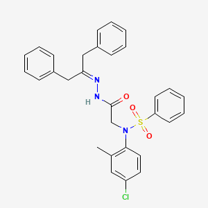 molecular formula C30H28ClN3O3S B5239428 2-[N-(benzenesulfonyl)-4-chloro-2-methylanilino]-N-(1,3-diphenylpropan-2-ylideneamino)acetamide 