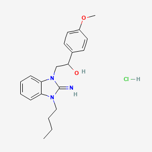 molecular formula C20H26ClN3O2 B5239497 2-(3-butyl-2-iminobenzimidazol-1-yl)-1-(4-methoxyphenyl)ethanol;hydrochloride 