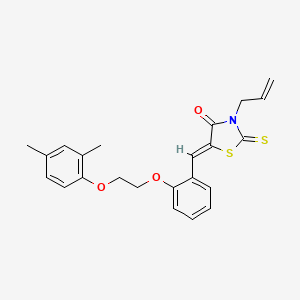 (5Z)-5-[[2-[2-(2,4-dimethylphenoxy)ethoxy]phenyl]methylidene]-3-prop-2-enyl-2-sulfanylidene-1,3-thiazolidin-4-one