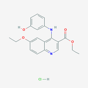 Ethyl 6-ethoxy-4-(3-hydroxyanilino)quinoline-3-carboxylate;hydrochloride