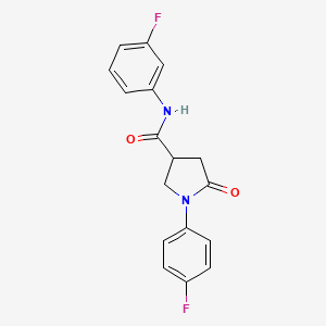 N-(3-fluorophenyl)-1-(4-fluorophenyl)-5-oxopyrrolidine-3-carboxamide