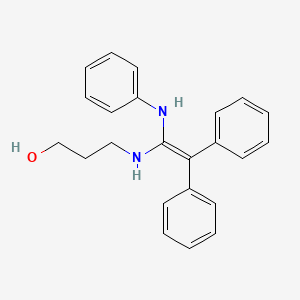 3-[(1-Anilino-2,2-diphenylethenyl)amino]propan-1-ol