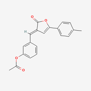 molecular formula C20H16O4 B5239618 3-{[5-(4-methylphenyl)-2-oxo-3(2H)-furanylidene]methyl}phenyl acetate 