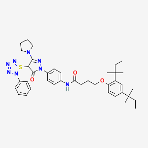 molecular formula C39H50N8O3S B5239668 4-[2,4-bis(1,1-dimethylpropyl)phenoxy]-N-{4-[5-oxo-4-(2-phenyl-2H-1lambda~4~,2,3,4,5-thiatetrazol-1-yl)-3-(1-pyrrolidinyl)-4,5-dihydro-1H-pyrazol-1-yl]phenyl}butanamide 