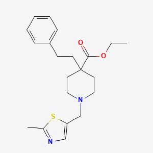 ethyl 1-[(2-methyl-1,3-thiazol-5-yl)methyl]-4-(2-phenylethyl)-4-piperidinecarboxylate