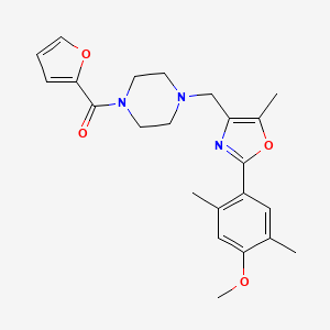 molecular formula C23H27N3O4 B5239702 1-(2-furoyl)-4-{[2-(4-methoxy-2,5-dimethylphenyl)-5-methyl-1,3-oxazol-4-yl]methyl}piperazine 