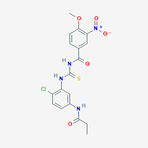 N-({[2-chloro-5-(propionylamino)phenyl]amino}carbonothioyl)-4-methoxy-3-nitrobenzamide