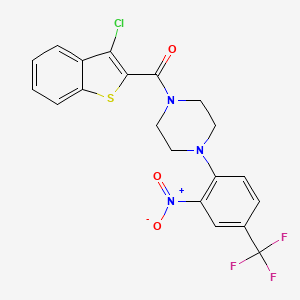 molecular formula C20H15ClF3N3O3S B5239735 (3-Chloro-1-benzothiophen-2-yl){4-[2-nitro-4-(trifluoromethyl)phenyl]piperazin-1-yl}methanone 