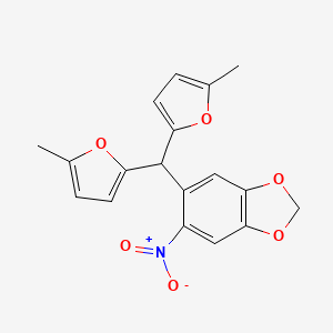 5-[BIS(5-METHYLFURAN-2-YL)METHYL]-6-NITRO-2H-1,3-BENZODIOXOLE