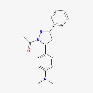 molecular formula C19H21N3O B5239758 4-(1-acetyl-3-phenyl-4,5-dihydro-1H-pyrazol-5-yl)-N,N-dimethylaniline 