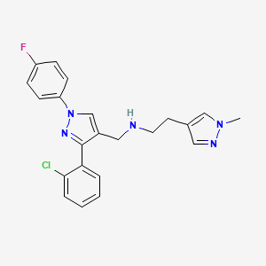 N-{[3-(2-chlorophenyl)-1-(4-fluorophenyl)-1H-pyrazol-4-yl]methyl}-2-(1-methyl-1H-pyrazol-4-yl)ethanamine