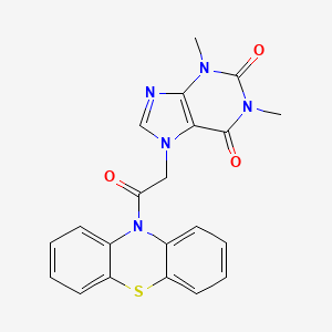 molecular formula C21H17N5O3S B5239869 1,3-Dimethyl-7-(2-oxo-2-(10H-phenothiazin-10-yl)ethyl)-3,7-dihydro-1H-purine-2,6-dione CAS No. 309927-49-9