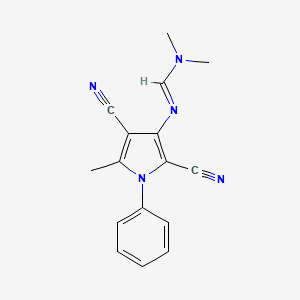 molecular formula C16H15N5 B5239879 N'-(2,4-dicyano-5-methyl-1-phenyl-1H-pyrrol-3-yl)-N,N-dimethylimidoformamide 