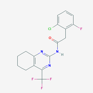 2-(2-chloro-6-fluorophenyl)-N-[4-(trifluoromethyl)-5,6,7,8-tetrahydroquinazolin-2-yl]acetamide