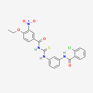 N-[(3-{[(2-chlorophenyl)carbonyl]amino}phenyl)carbamothioyl]-4-ethoxy-3-nitrobenzamide