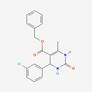 molecular formula C19H17ClN2O3 B5239922 Benzyl 4-(3-chlorophenyl)-6-methyl-2-oxo-1,2,3,4-tetrahydropyrimidine-5-carboxylate 