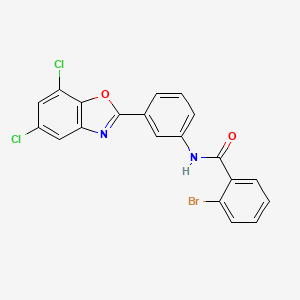 molecular formula C20H11BrCl2N2O2 B5239957 2-bromo-N-[3-(5,7-dichloro-1,3-benzoxazol-2-yl)phenyl]benzamide 