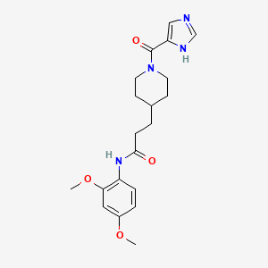 molecular formula C20H26N4O4 B5239976 N-(2,4-dimethoxyphenyl)-3-[1-(1H-imidazol-4-ylcarbonyl)-4-piperidinyl]propanamide 