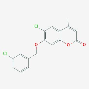 6-chloro-7-[(3-chlorophenyl)methoxy]-4-methyl-2H-chromen-2-one