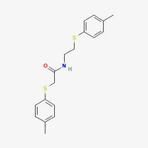 molecular formula C18H21NOS2 B5240021 2-[(4-methylphenyl)thio]-N-{2-[(4-methylphenyl)thio]ethyl}acetamide 