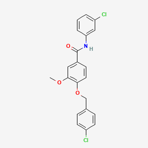 N-(3-chlorophenyl)-4-[(4-chlorophenyl)methoxy]-3-methoxybenzamide