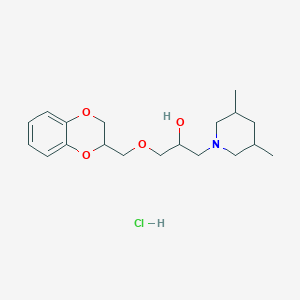 molecular formula C19H30ClNO4 B5240055 1-(2,3-Dihydro-1,4-benzodioxin-3-ylmethoxy)-3-(3,5-dimethylpiperidin-1-yl)propan-2-ol;hydrochloride 