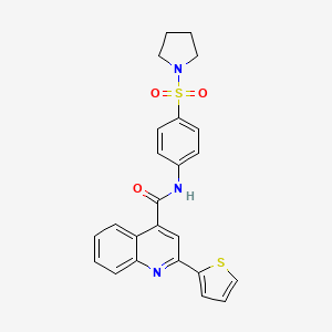 N-[4-(1-pyrrolidinylsulfonyl)phenyl]-2-(2-thienyl)-4-quinolinecarboxamide