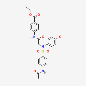 ethyl 4-{[N-{[4-(acetylamino)phenyl]sulfonyl}-N-(4-methoxyphenyl)glycyl]amino}benzoate