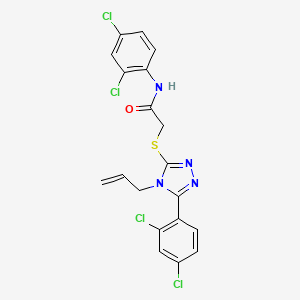 molecular formula C19H14Cl4N4OS B5240123 2-{[4-ALLYL-5-(2,4-DICHLOROPHENYL)-4H-1,2,4-TRIAZOL-3-YL]SULFANYL}-N-(2,4-DICHLOROPHENYL)ACETAMIDE 