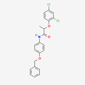 molecular formula C22H19Cl2NO3 B5240134 N-[4-(benzyloxy)phenyl]-2-(2,4-dichlorophenoxy)propanamide 