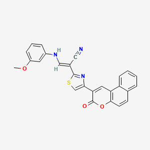 3-[(3-methoxyphenyl)amino]-2-[4-(3-oxo-3H-benzo[f]chromen-2-yl)-1,3-thiazol-2-yl]acrylonitrile