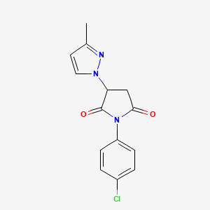 1-(4-Chlorophenyl)-3-(3-methylpyrazol-1-yl)pyrrolidine-2,5-dione