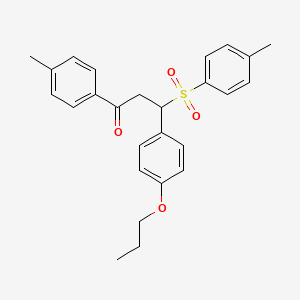 1-(4-Methylphenyl)-3-[(4-methylphenyl)sulfonyl]-3-(4-propoxyphenyl)propan-1-one