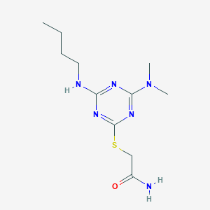 molecular formula C11H20N6OS B5240271 2-[[4-(Butylamino)-6-(dimethylamino)-1,3,5-triazin-2-yl]sulfanyl]acetamide 