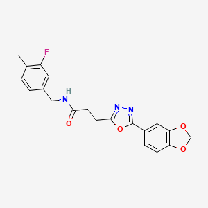 3-[5-(1,3-benzodioxol-5-yl)-1,3,4-oxadiazol-2-yl]-N-(3-fluoro-4-methylbenzyl)propanamide