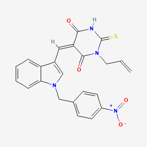 (5Z)-5-{[1-(4-nitrobenzyl)-1H-indol-3-yl]methylidene}-1-(prop-2-en-1-yl)-2-thioxodihydropyrimidine-4,6(1H,5H)-dione