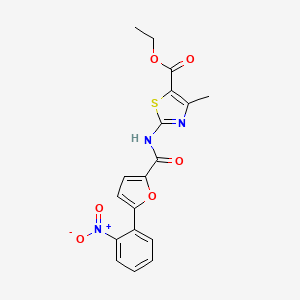 Ethyl 4-methyl-2-[[5-(2-nitrophenyl)furan-2-carbonyl]amino]-1,3-thiazole-5-carboxylate